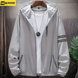 Summer Skin Coats Men SPF Ultra Light UV Sun Protection Big Size Hooded Windbreaker Jacket Men  Striped Casual Outwear 8XL 9XL Maxbarley To Tao Official Store