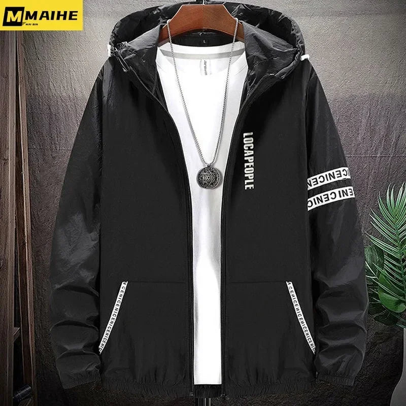 Summer Skin Coats Men SPF Ultra Light UV Sun Protection Big Size Hooded Windbreaker Jacket Men  Striped Casual Outwear 8XL 9XL Maxbarley To Tao Official Store