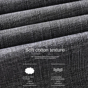 2024 Cotton Stretch Jeans Business Casual Men's Thin Denim Jeans Grey Spring Summer Brand New Fit Straight Lightweight Men Clothes Store