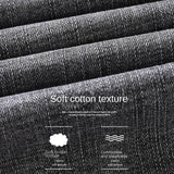 2024 Cotton Stretch Jeans Business Casual Men's Thin Denim Jeans Grey Spring Summer Brand New Fit Straight Lightweight Men Clothes Store